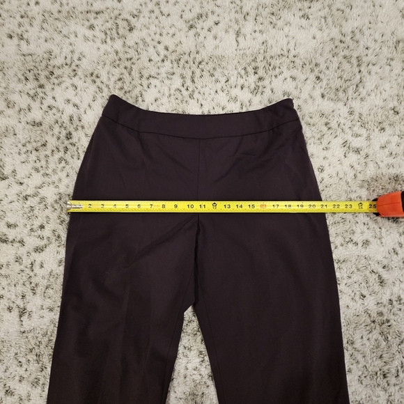 Peace Of Cloth SZ 8 Eggplant Flat Front Wide Leg Side Zip Cropped Urban Pants - Picture 7 of 13